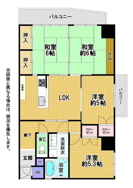 サングレイス穴生1号館 間取図・土地図