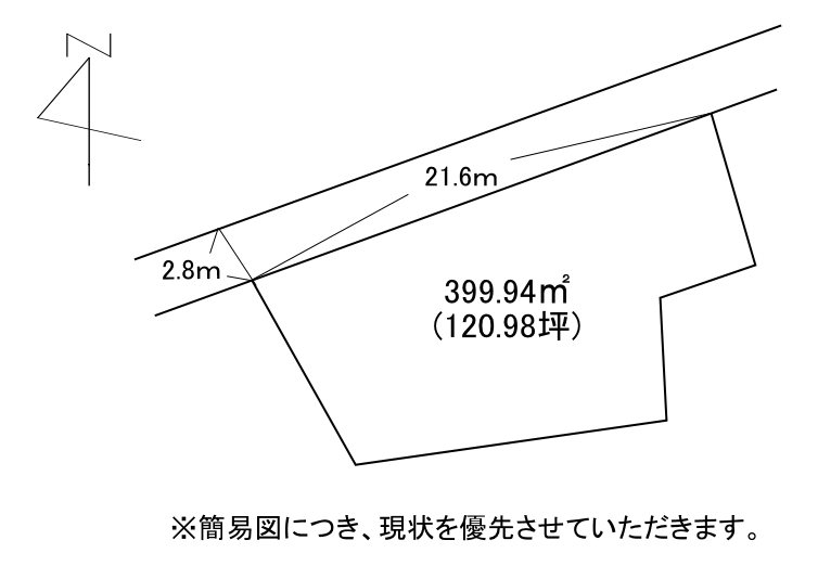 大字天生田750番土地 間取図・土地図