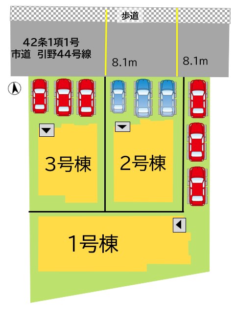 引野三丁目新築戸建3号棟　2期 全体区画図