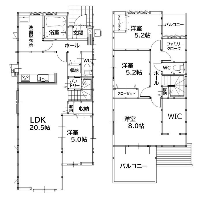 畠田二丁目新築戸建2号棟　1期 間取図・土地図
