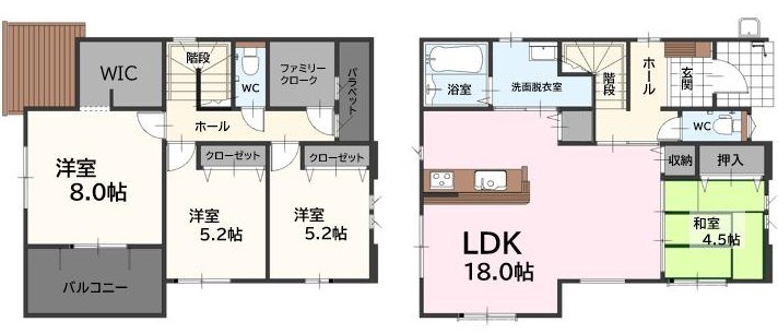 徳重新築戸建2号棟　2期 間取図・土地図