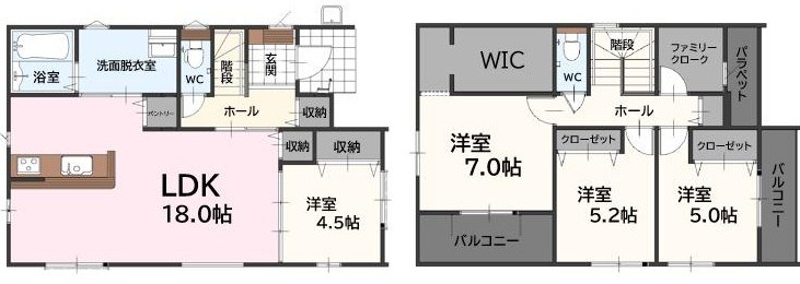 徳重新築戸建1号棟　2期 間取図・土地図