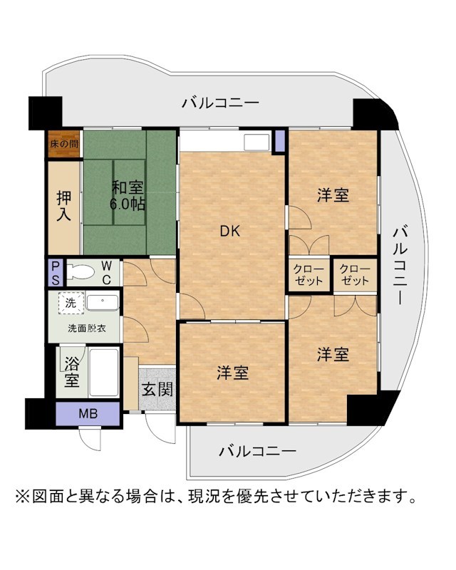 パレス沖田 間取図・土地図