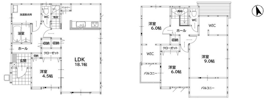 皿山町新築戸建1号棟　2期 間取図・土地図