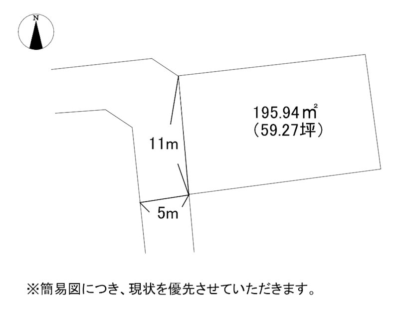 中曽根東二丁目3番土地 間取図・土地図