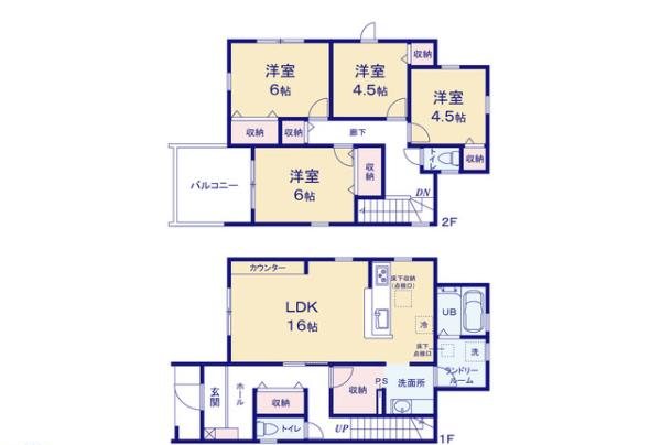 頃末北三丁目新築戸建1号棟　第三 間取図・土地図