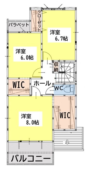 上二十町新築戸建4号棟　2期 間取図・土地図