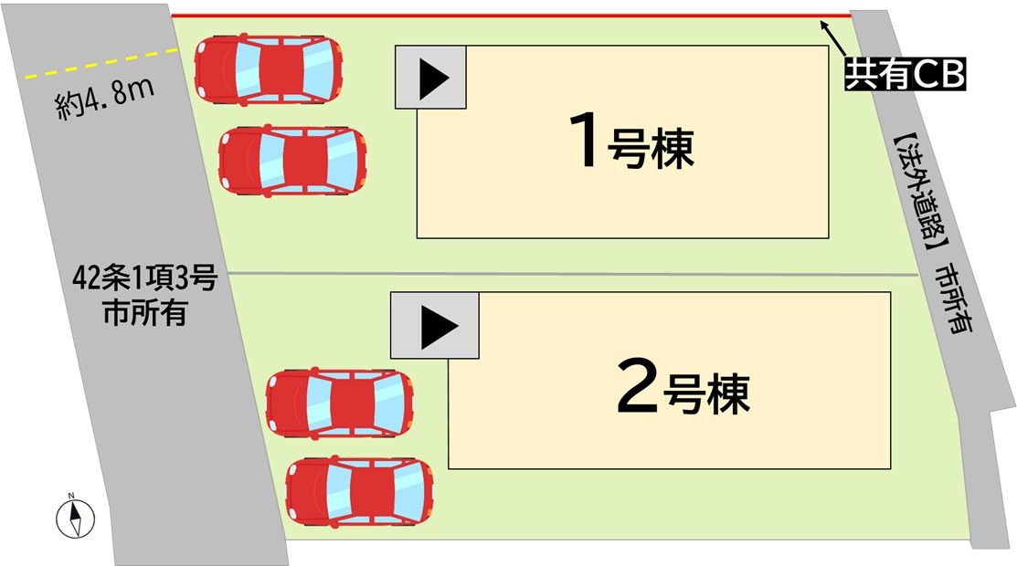 赤坂四丁目新築戸建2号棟　1期 全体区画図