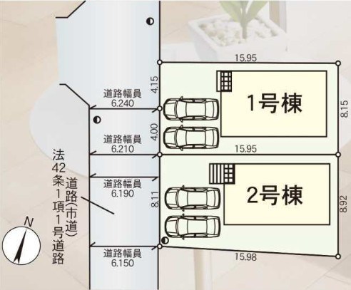 今光二丁目新築戸建2号棟　第3  全体区画図