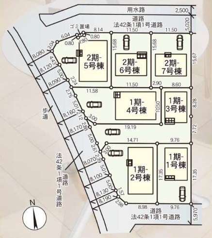 大字今古賀新築戸建7号棟　第7 全体区画図