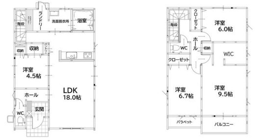 中吉田三丁目新築戸建2号棟　4期 間取図・土地図