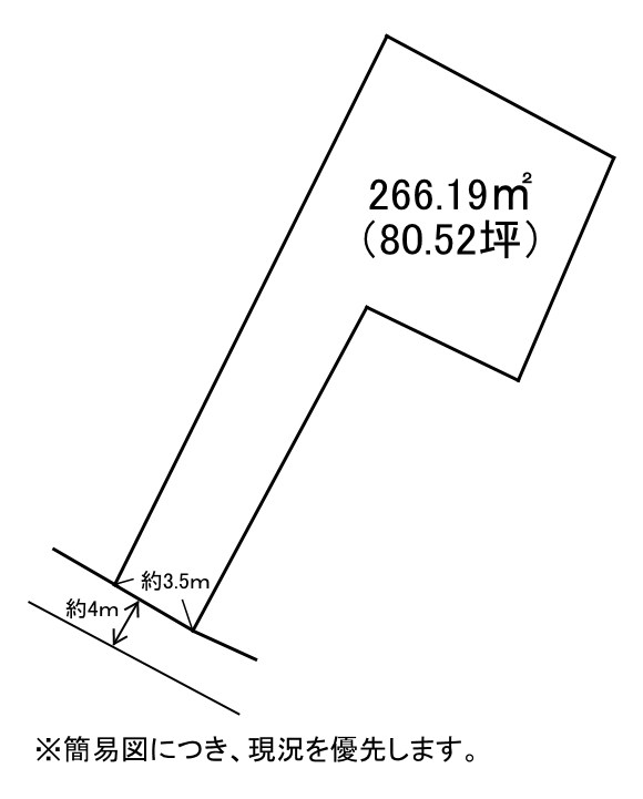 湯川新町三丁目2番土地 間取図・土地図