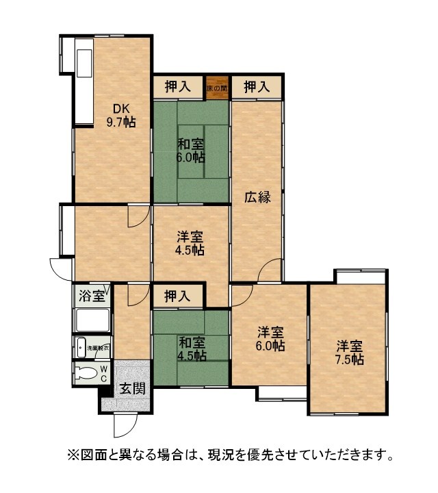 沼緑町五丁目戸建 間取図・土地図