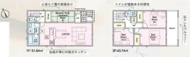 二島五丁目新築戸建3号棟　第5  間取図・土地図