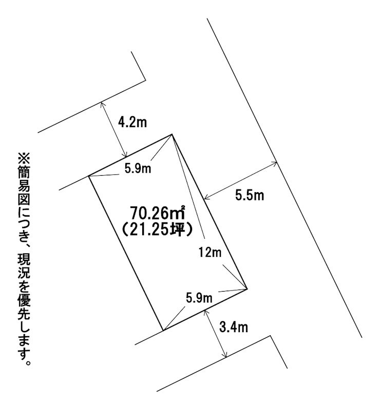 東二島一丁目8番土地 間取図・土地図