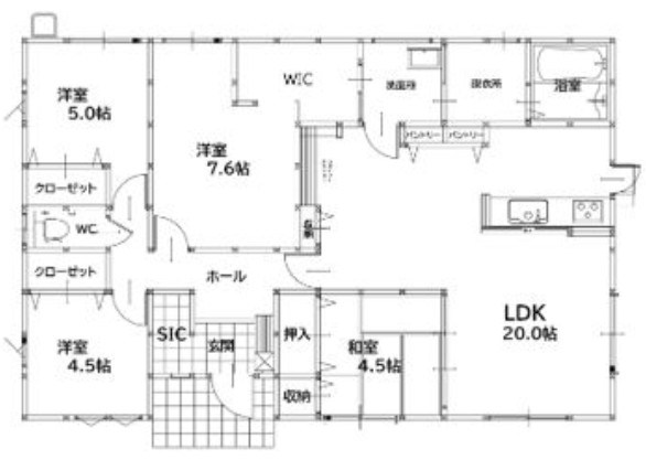 吉志三丁目新築戸建1号棟　2期 間取図・土地図