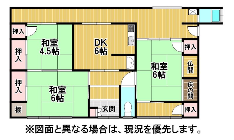大字山部402番戸建 間取図・土地図