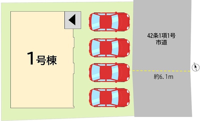 石田南一丁目新築戸建1号棟　1期 全体区画図