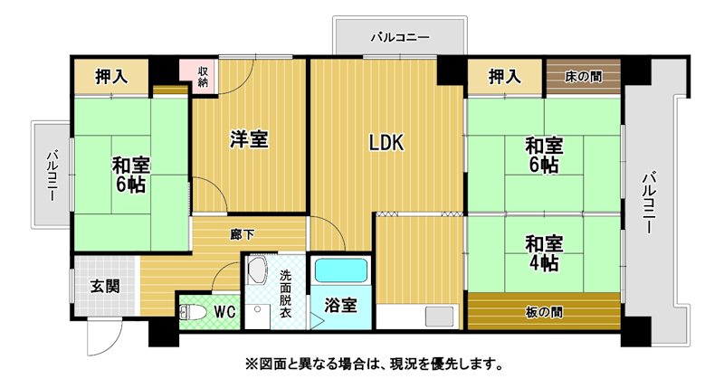 サンライフ三萩野A棟 間取図・土地図