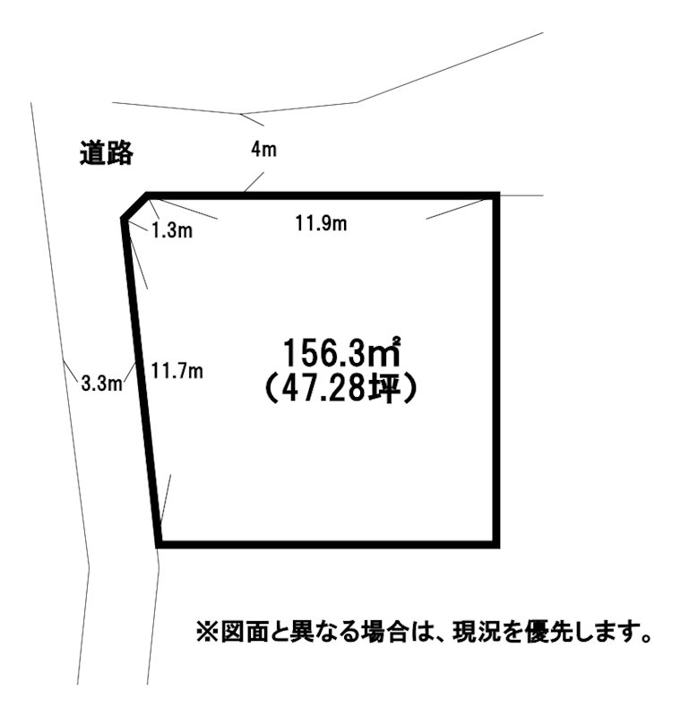 上富野二丁目土地　1号地 間取図・土地図