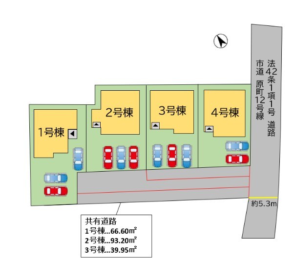 原町新築戸建2号棟　1期 全体区画図