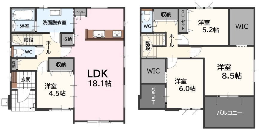 原町新築戸建3号棟　1期 間取図・土地図