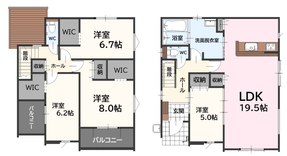 原町新築戸建4号棟　1期 間取図・土地図