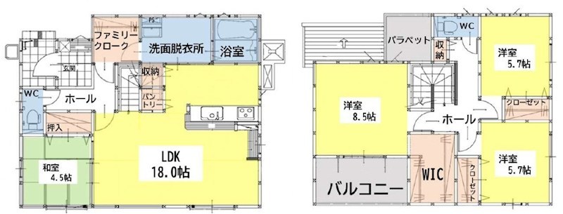東篠崎一丁目新築戸建1号棟　1期 間取図・土地図