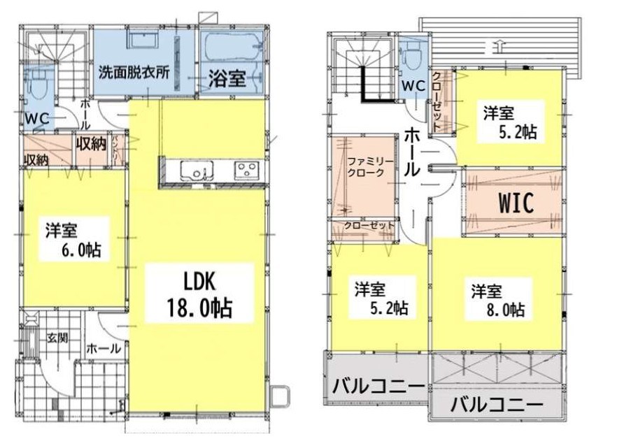 朽網東二丁目新築戸建1号棟　2期 間取図・土地図