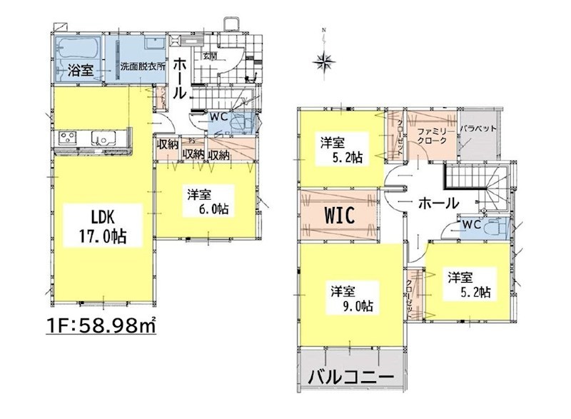 東鳴水三丁目新築戸建1号棟　2期 間取図・土地図