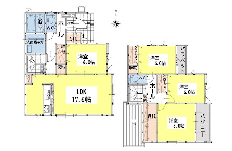 東鳴水三丁目新築戸建2号棟　2期 間取図・土地図