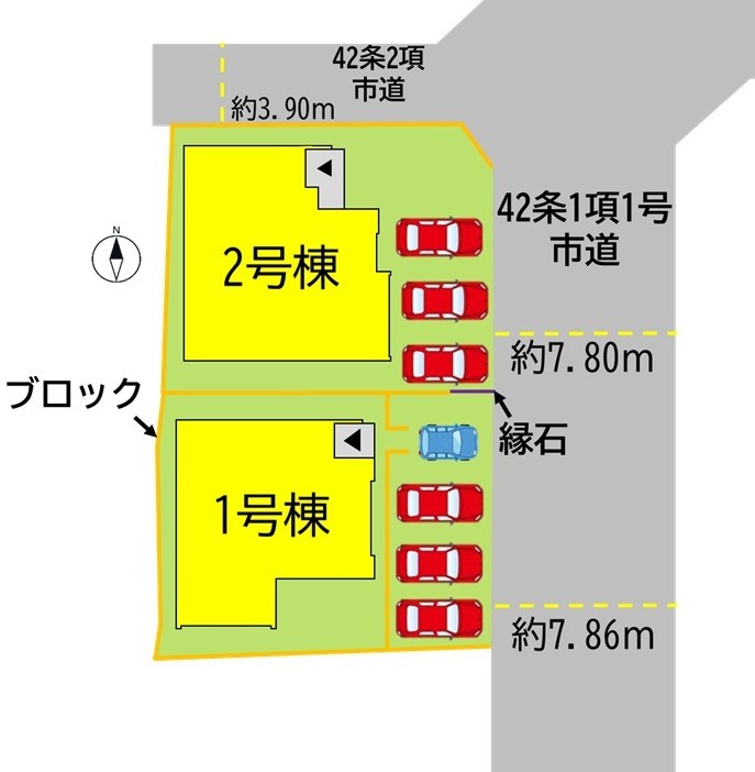 東鳴水三丁目新築戸建2号棟　2期 全体区画図