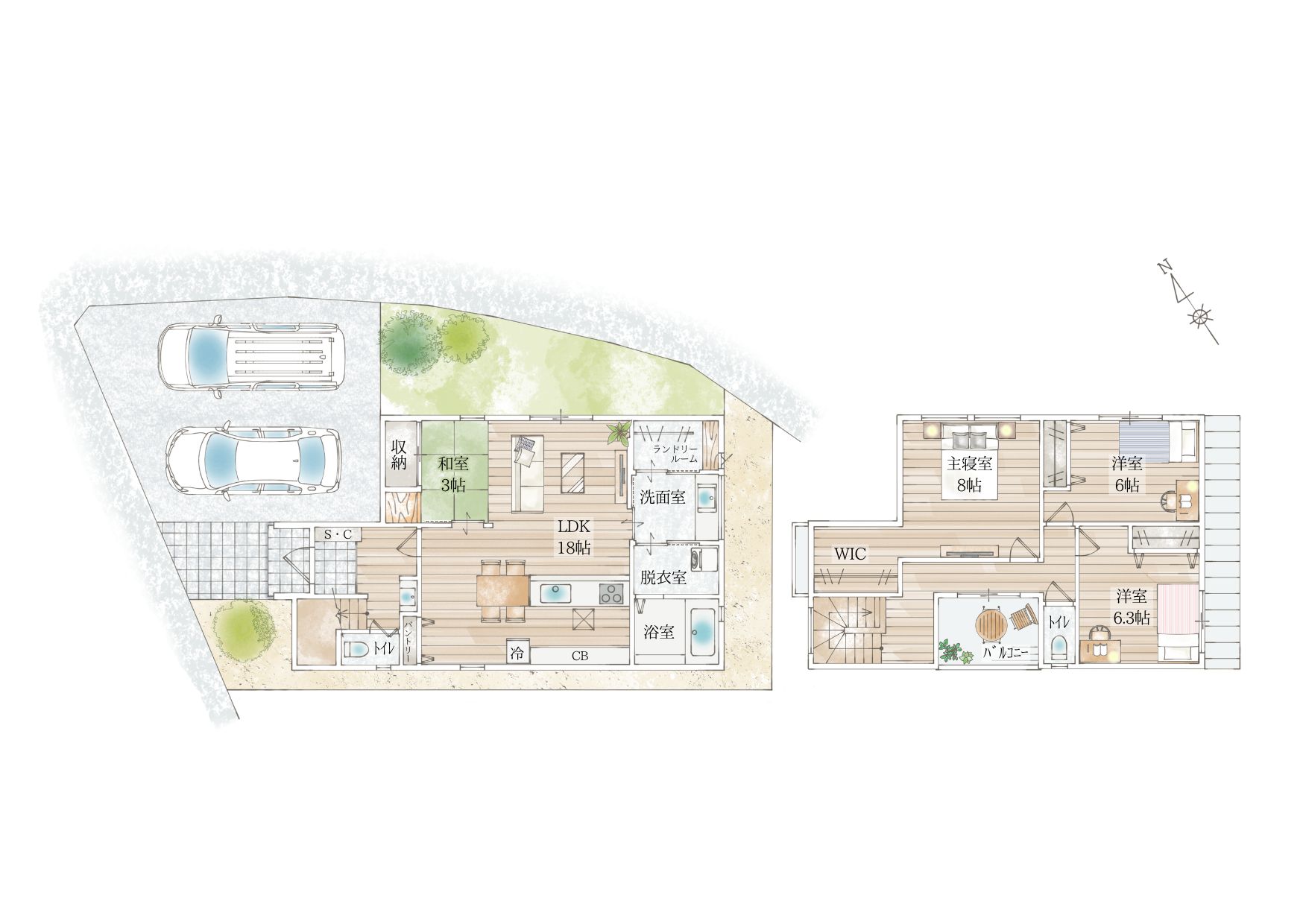 泉台二丁目新築戸建A号地 間取図・土地図