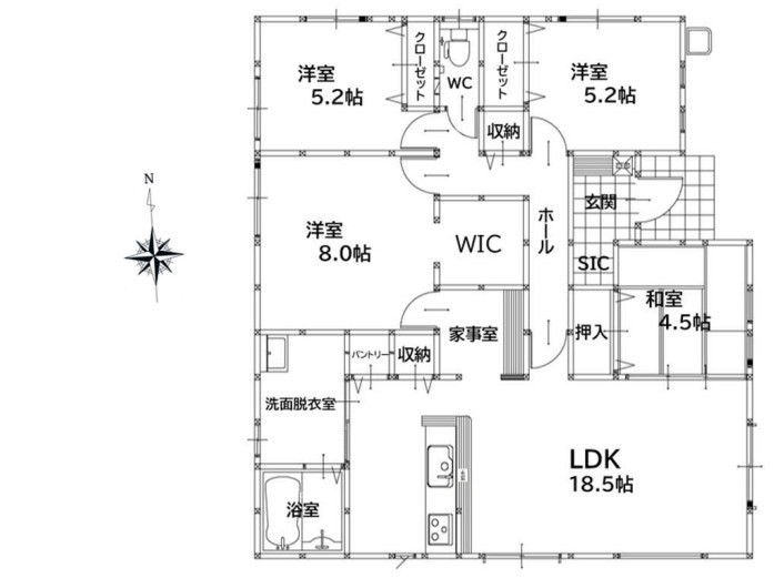 沖田三丁目新築戸建1号棟　1期 間取図・土地図