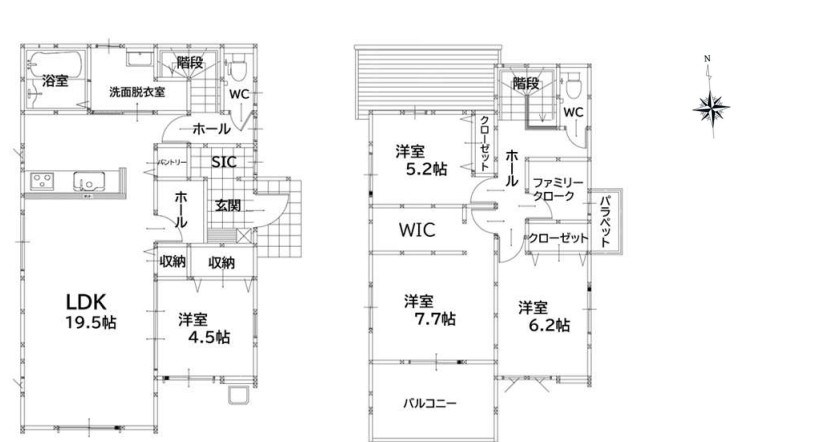 美吉野新築戸建2号棟　4期 間取図・土地図