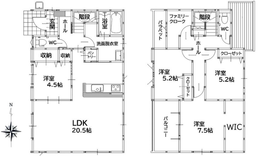 旭台二丁目新築戸建1号棟　3期 間取図・土地図