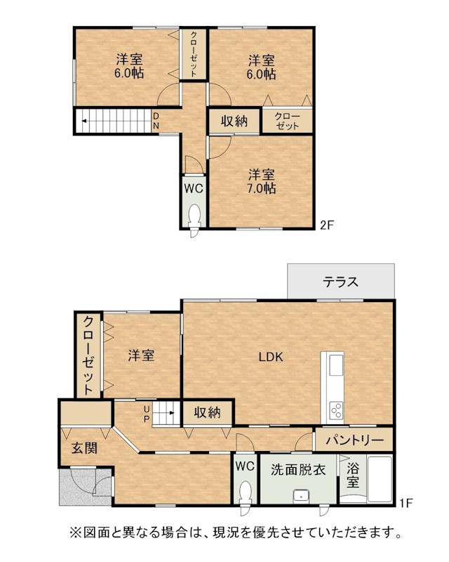 常盤町戸建 間取図・土地図