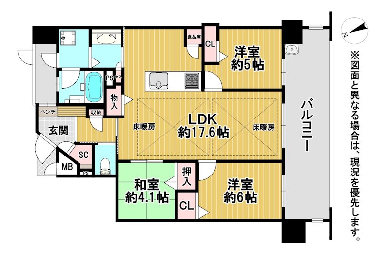 リヴィエール九工大駅リゾシア 間取図・土地図