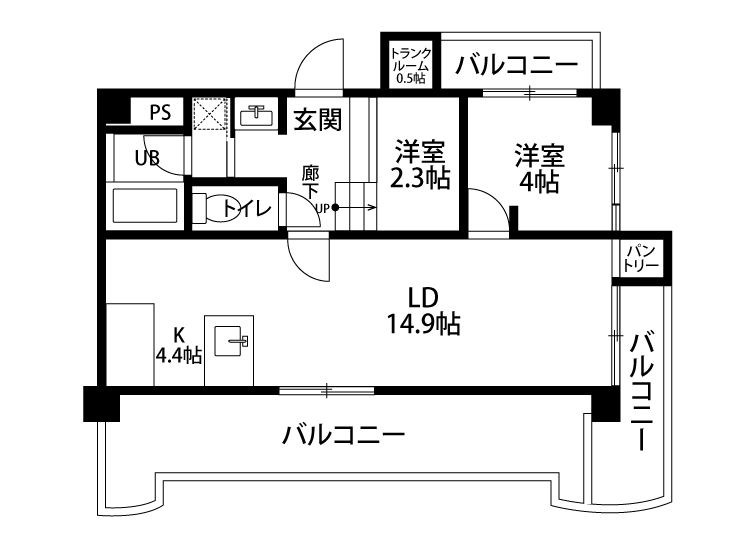 ステイツ天神 間取図・土地図