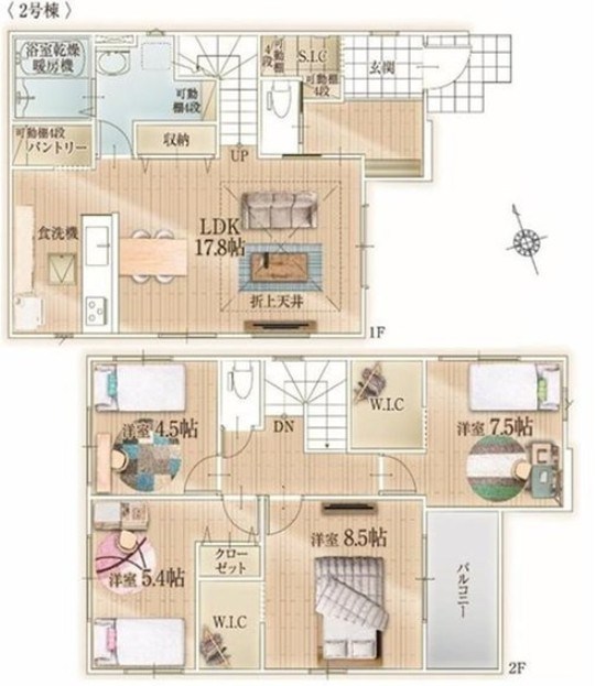 大田町新築戸建2号棟　1期 間取図・土地図