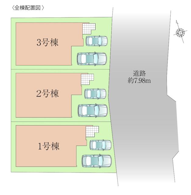 大田町新築戸建3号棟　1期  全体区画図