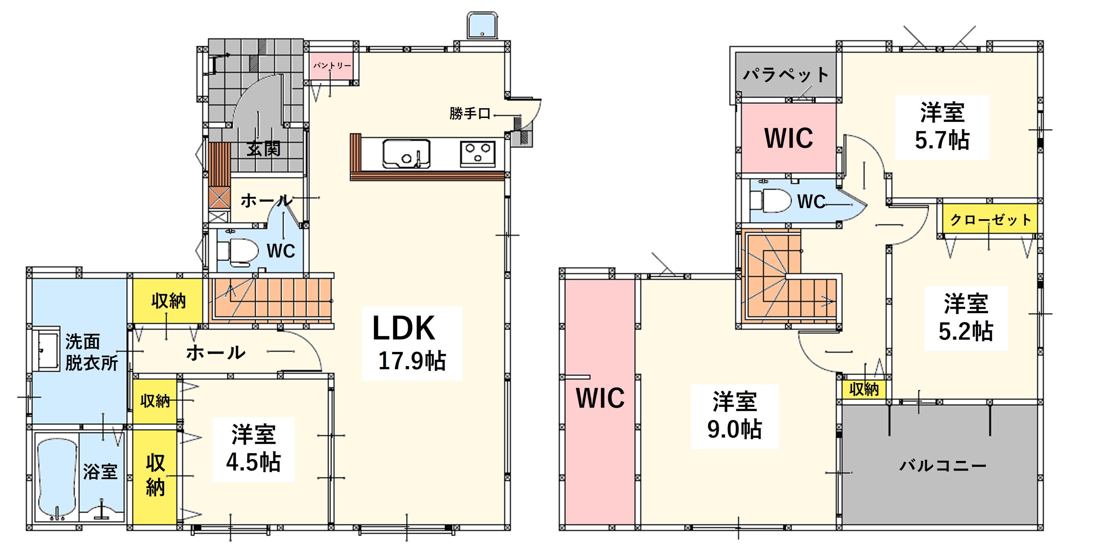 小鷺田町新築戸建1号棟　1期 間取図・土地図