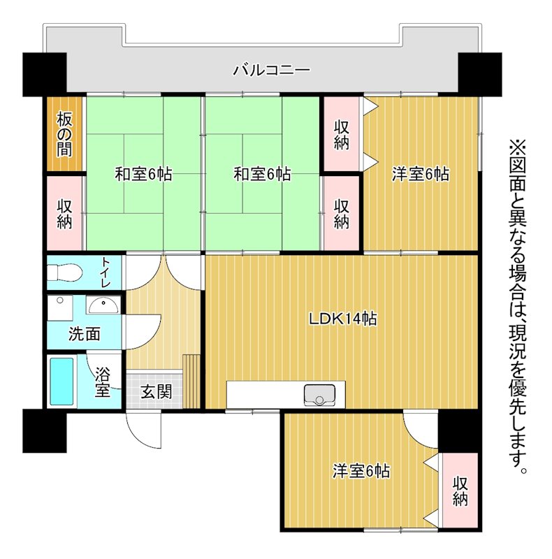 以和貴マンション祝町 間取図・土地図