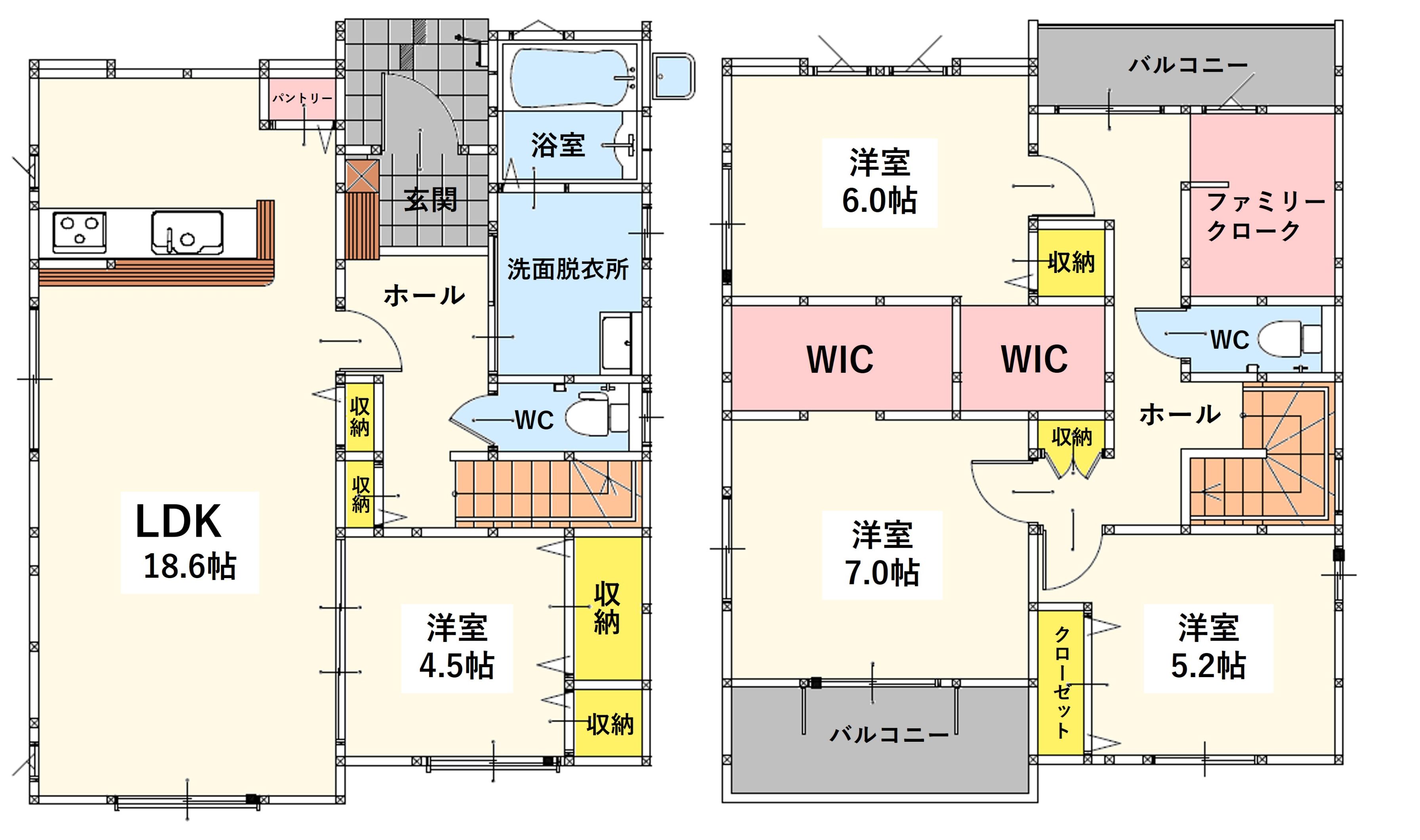 熊本三丁目新築戸建1号棟　2期 間取図・土地図