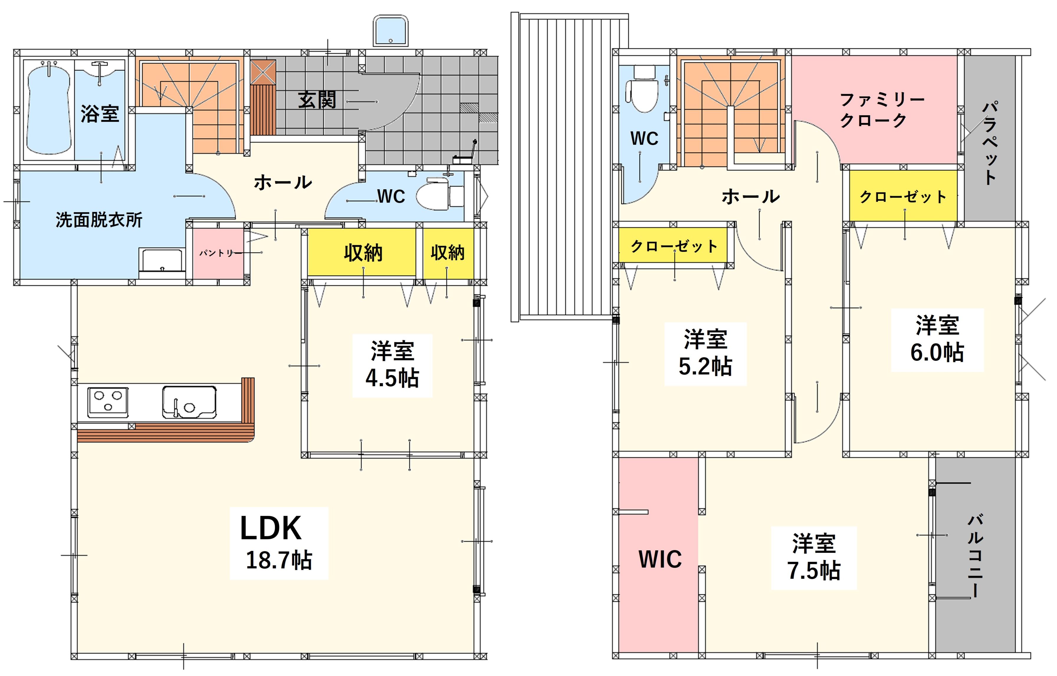 春日台四丁目新築戸建1号棟　1期 間取図・土地図