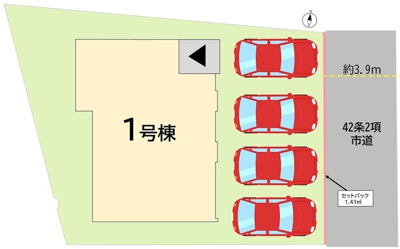 春日台四丁目新築戸建1号棟　1期 全体区画図