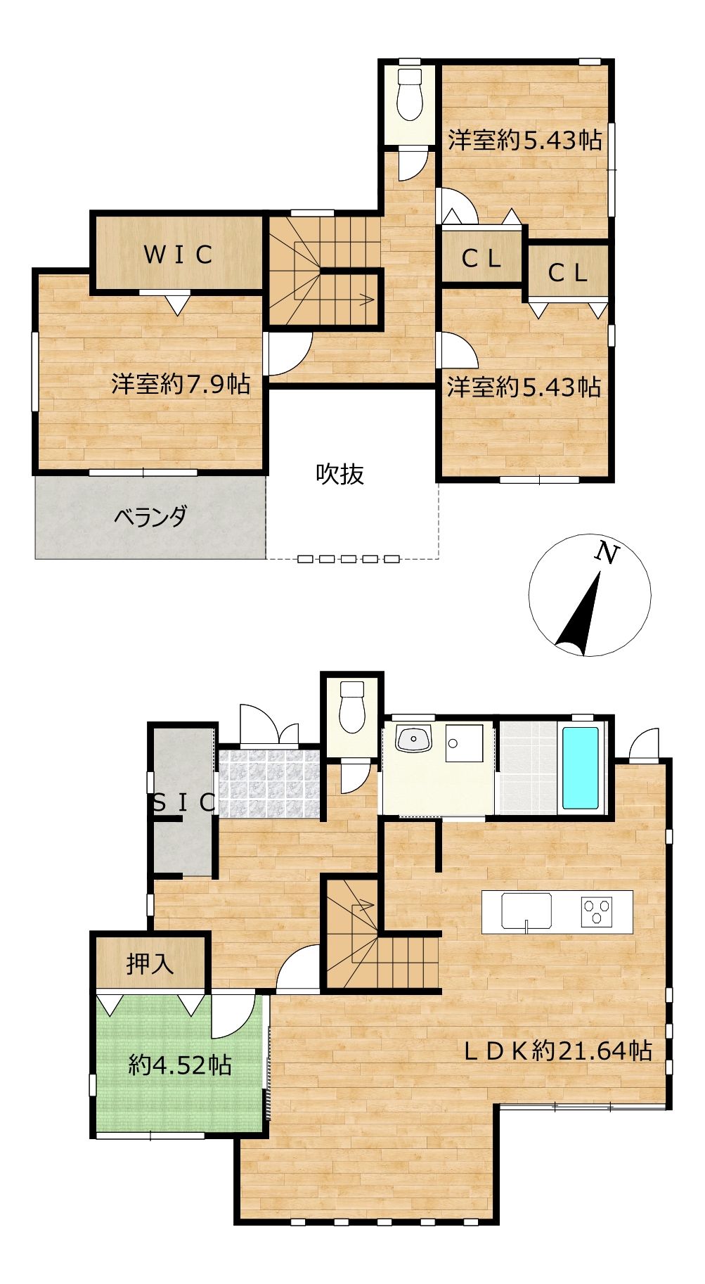 吉志新町三丁目戸建 間取図・土地図