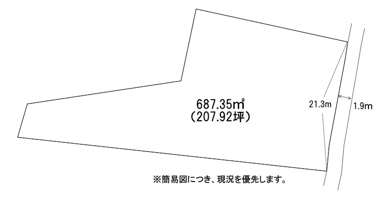上別府1042番土地 間取図・土地図