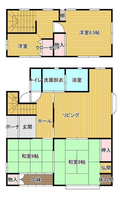 茶屋町戸建 間取図・土地図