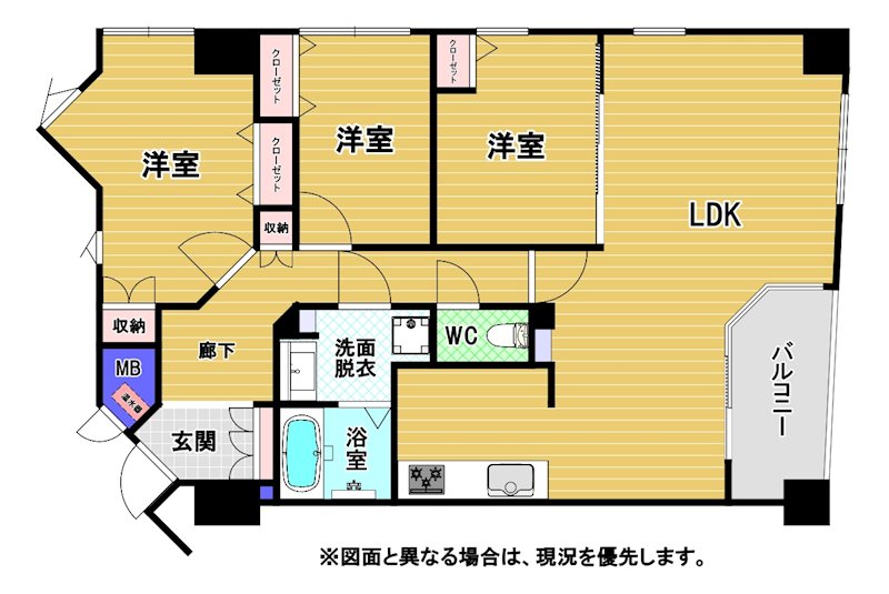 ハウスユマニテ大橋α館 間取図・土地図